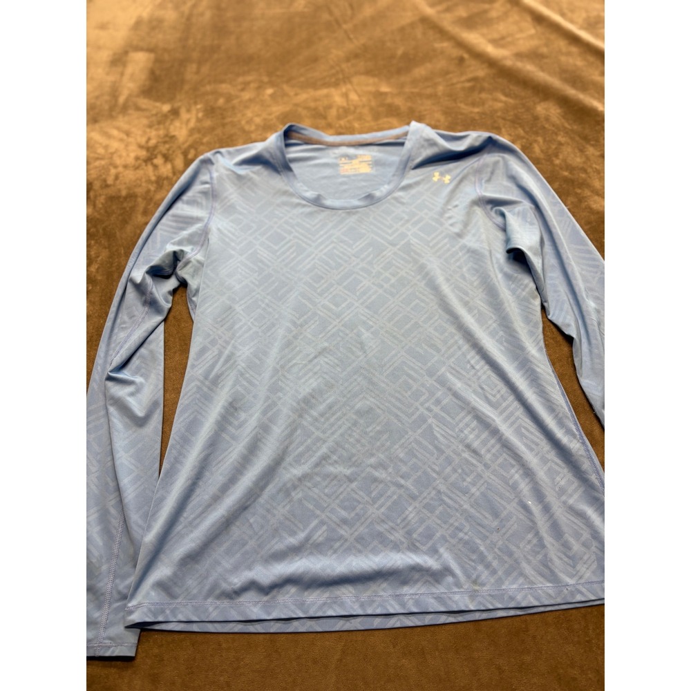 Under Armour Heatgear Mens XL Blue Long‎ Sleeve Athletic Training Shirt Fitted